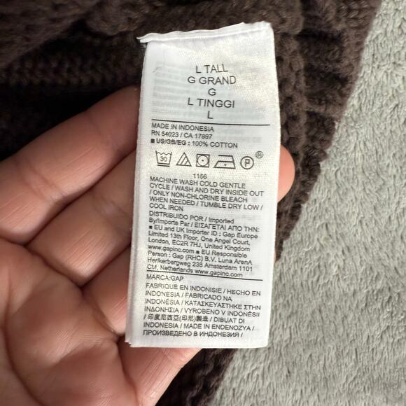 Gap 100% Cotton Oversized Sweater, Brown, L Tall, 820732 - Picture 4 of 5